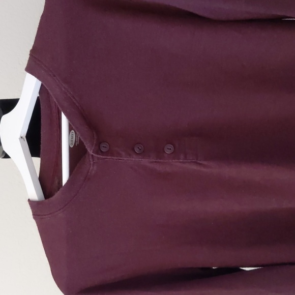 OLD Navy men's medium LS burgundy - Picture 3 of 5